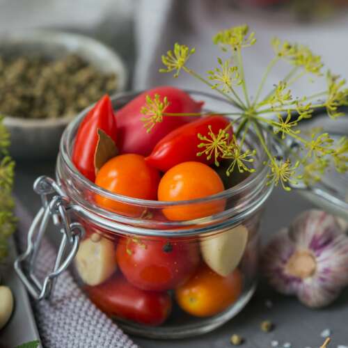 Ingredients for making healthy vegetarian food.